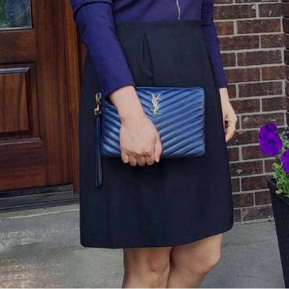 * SOLD* AUTHENTIC SAINT LAURENT YSL CASSANDRE POUCH IN QUILTED LEATHER - Picture 1 of 13